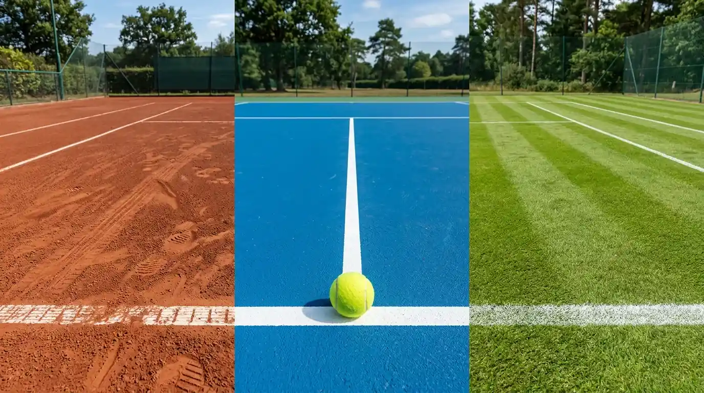 Tennisspieler auf einem roten Sandplatz während eines Ballwechsels