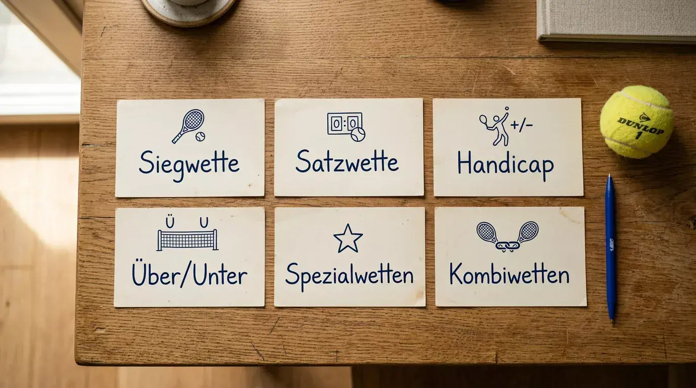 Überblick über die verschiedenen Wettarten bei Tenniswetten